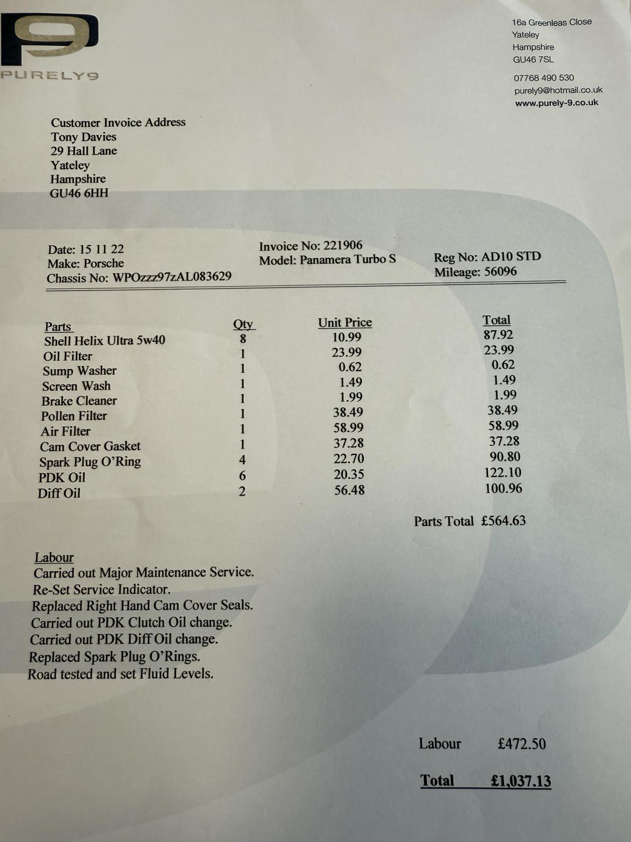 Porsche Panamera 4.8T V8 Hatchback 5dr Petrol PDK 4WD Euro 5 (s/s) (500 ps)