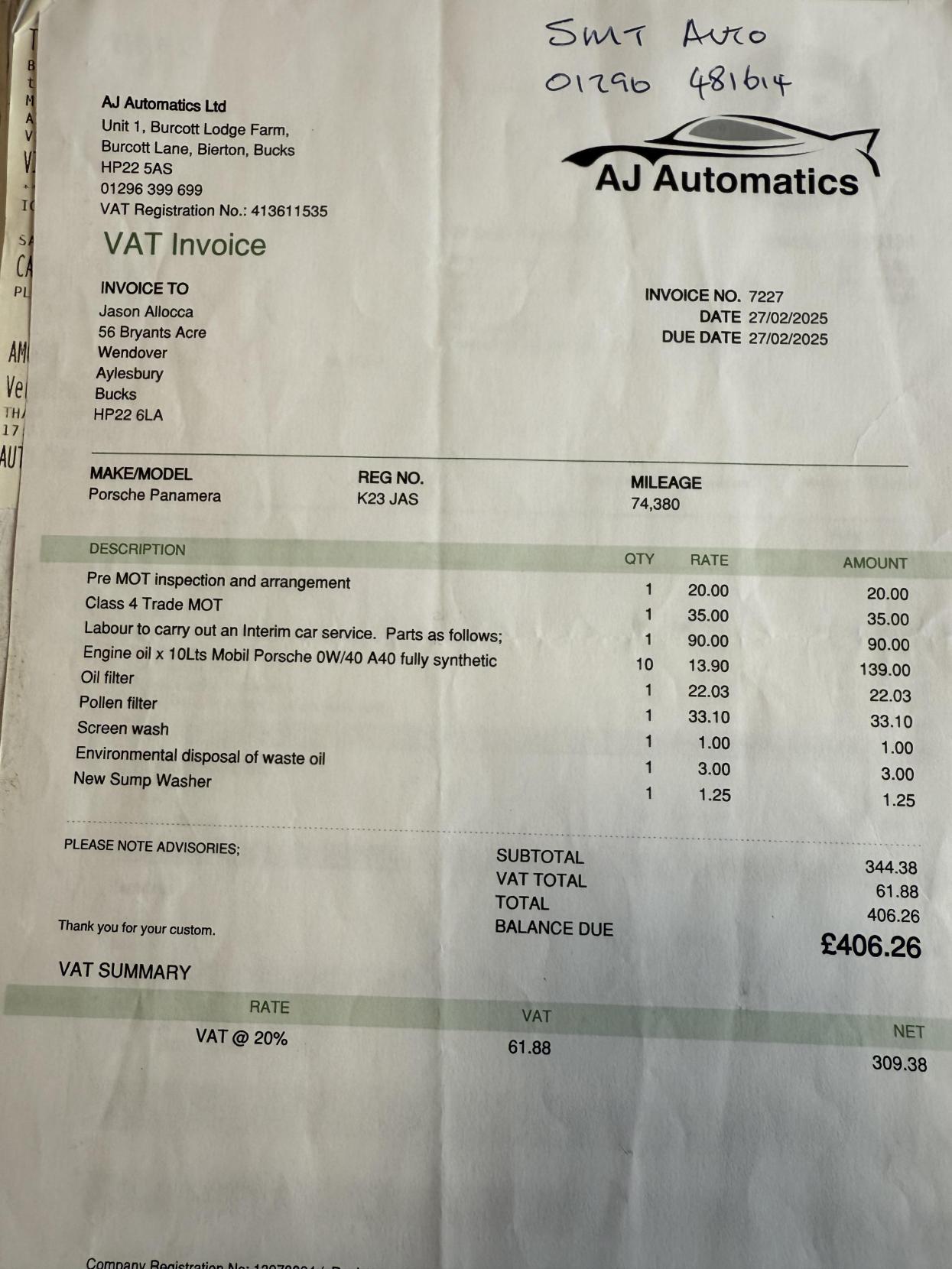 Porsche Panamera 4.8T V8 Hatchback 5dr Petrol PDK 4WD Euro 5 (s/s) (500 ps)