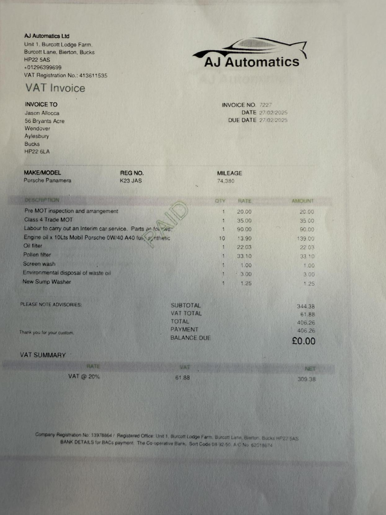 Porsche Panamera 4.8T V8 Hatchback 5dr Petrol PDK 4WD Euro 5 (s/s) (500 ps)